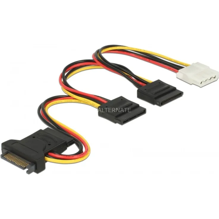 DeLOCK - Netzteil - SATA Leistung bis interne Stromversorgung, 4-polig, SATA Leistung - 20cm - Schwarz (60171)
