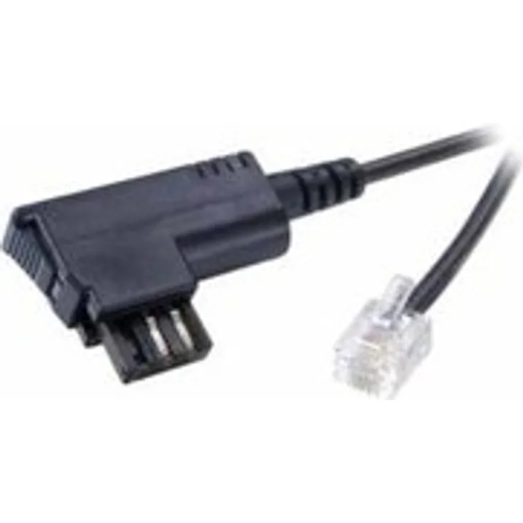 Vivanco DSL Splitter Anschlusskabel 3 m (TAE-F Stecker - RJ 12 Stecker) mit versetzter Rastnase schwarz
