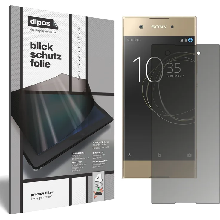 Sony Xperia XA1 Schutzfolie Blickschutzfolie - Privacy Filter Displayschutzfolie mit AntiReflex Effekt
