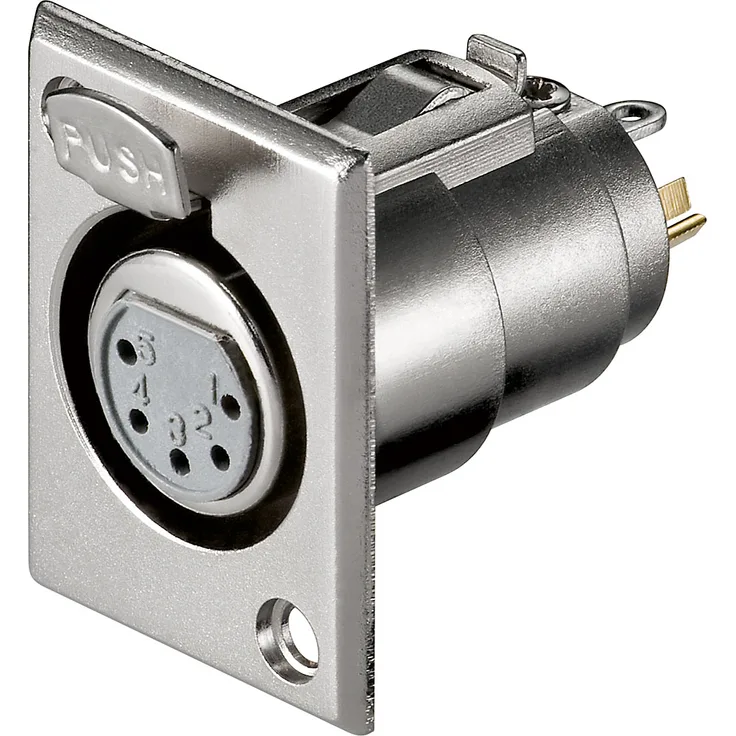 Goobay XLR 187-5 G 5 POL. Mikrofon-Einbaubuchse, 5-Poli