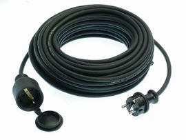 as – Schwabe Gummi-Verlängerungsleitung (10 m, schwarz, IP44)