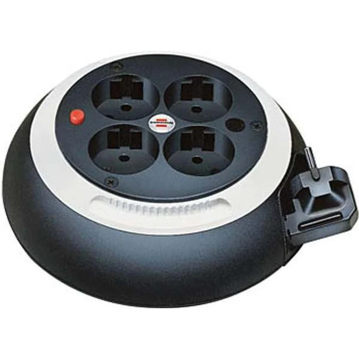 Brennenstuhl Comfort Line Kabelbox CL-S 4-fach - Mini-Kabeltrommel (Indoor-Kabeltrommel für Haushalt, 3m Kabel, Made in Germany) schwarz-weiß – Bild 1