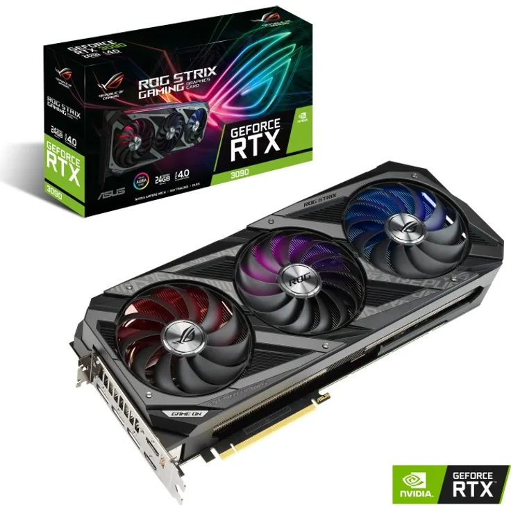 ASUS ROG Strix GeForce RTX 3090, ROG-STRIX-RTX3090-24G-GAMING, 24GB GDDR6X, 2x HDMI, 3x DP (90YV0F90-M0NM00)