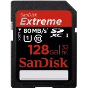 Bild für SanDisk Extreme Plus SDXC 128GB Class 10 Speicherkarte (UHS-I, bis zu 80MB-s lesen)