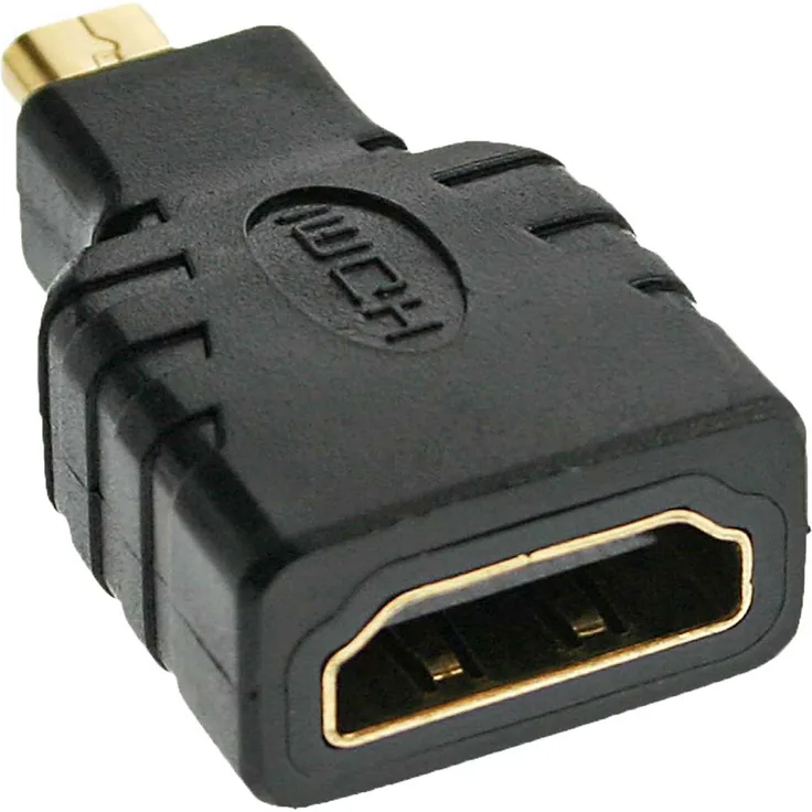 InLine 17690D HDMI Adapter, HDMI A Buchse auf Micro HDMI D Stecker, 4K-60Hz kompatibel, vergoldete Kontakte