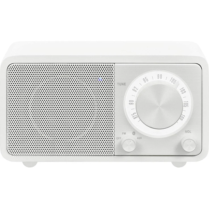 Sangean WR-7 tragbares Desktop-Radio (FM-RDS-Tuner, Bluetooth, AUX-In, integrierter Lautsprecher, Akkubetrieben(aufladbar)) , Matt-Weiß – Bild 1