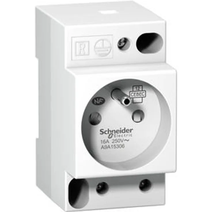 Schneider A9A15306 Steckdose Ipc, 2P+E, 16A, 250VAC, NFC 15100, Französische Ausführung