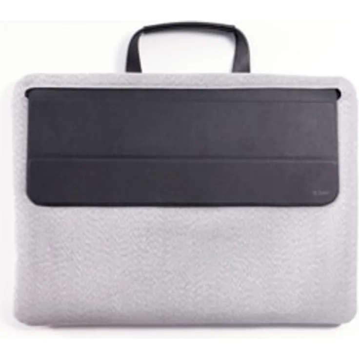 KMP Sleeve – Tasche aus Echtleder für Laptop-MacBook (max. 13 Zoll) - schwarz - Slim-fit aus Textil & Echtleder – vollständige Innenpolsterung und Magnetverschluss