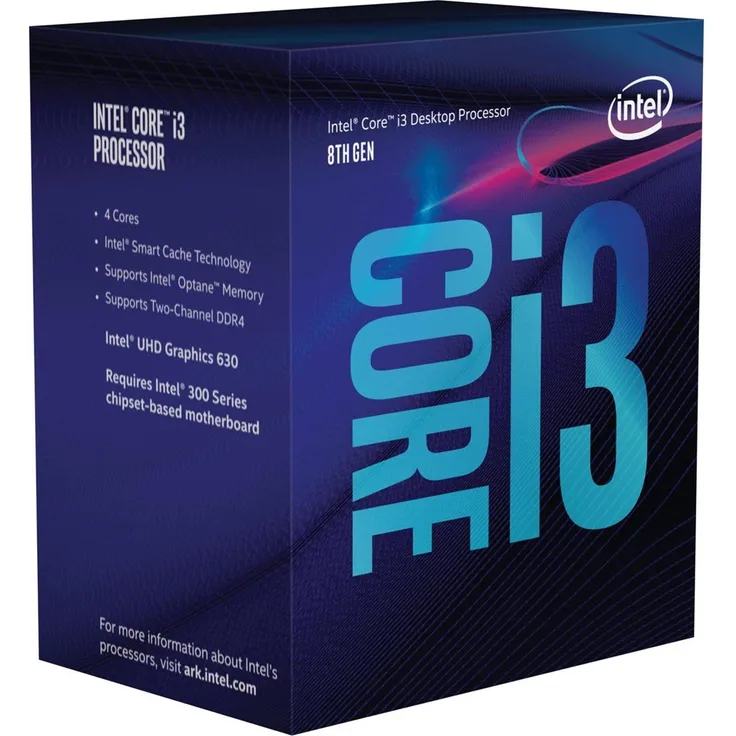 Intel Core i3-8100, 4 Kerne (4 Threads), 3,6 - 3,6 GHz, Boxed (BX80684I38100)