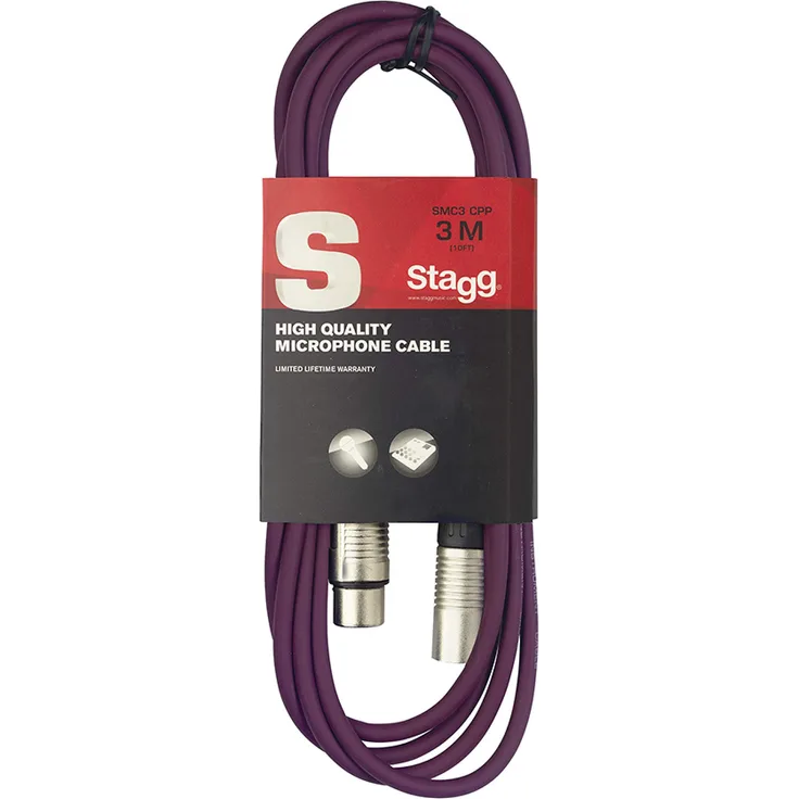 Stagg 3 m hochwertigen XLR-auf XLR-Stecker Mikrofon Kabel violett