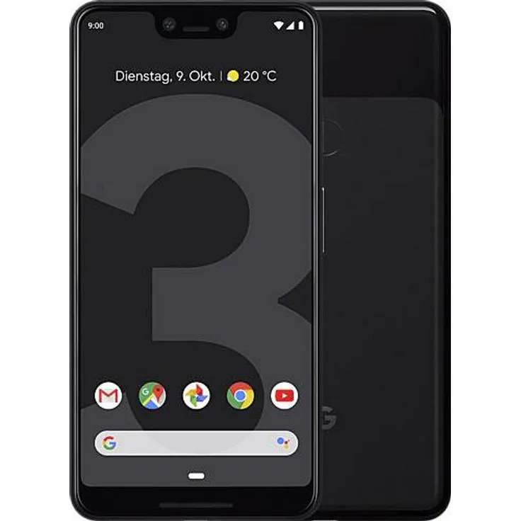Google Pixel 3 XL Smartphone 16cm (6,3 Zoll) OLED-Display, 64GB interner Speicher, 4GB RAM, Nano-SIM + e-SIM, Android, Black