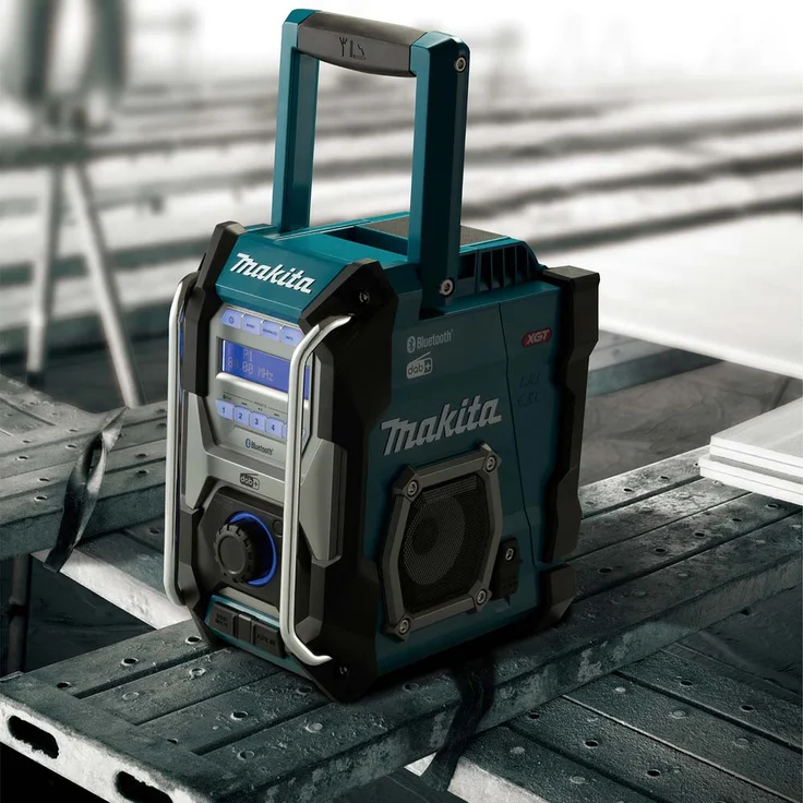 Makita Akku-Baustellenradio 40V max. (ohne Akku, ohne Ladegerät) - MR004GZ, Bluetooth, spritzwassergeschützt, blau – Bild 3