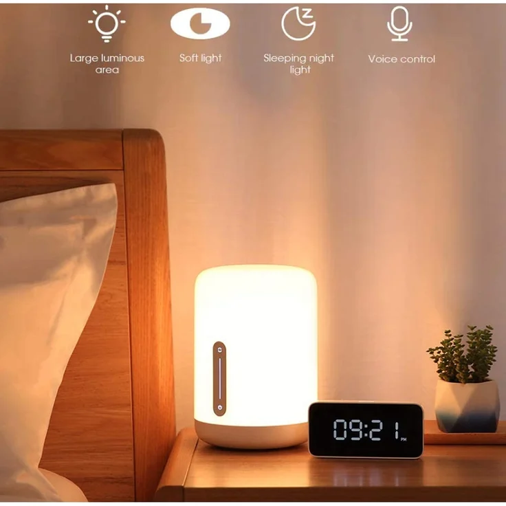 Xiaomi Mi Smart Bedside Lamp 2 Nachttisch-, Stimmungs- & Ambientelampe (Dimmbar, 16 Mio. Farben frei wählbar, iOS/Android, Appverbindung via Mi Home App, unterstützt Sprachassistenten) – Bild 2