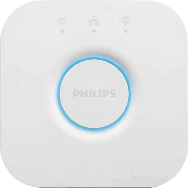 Philips Hue Bridge zentrales, intelligentes Steuerelement des Hue Systems, weiß – Bild 1
