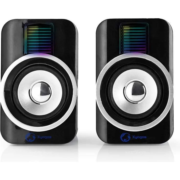 NEDIS GSPR20020BK Gaming-Lautsprecher | 2.0 | RGB | USB-betrieben | 3,5-mm-Klinke | RMS: 10 W