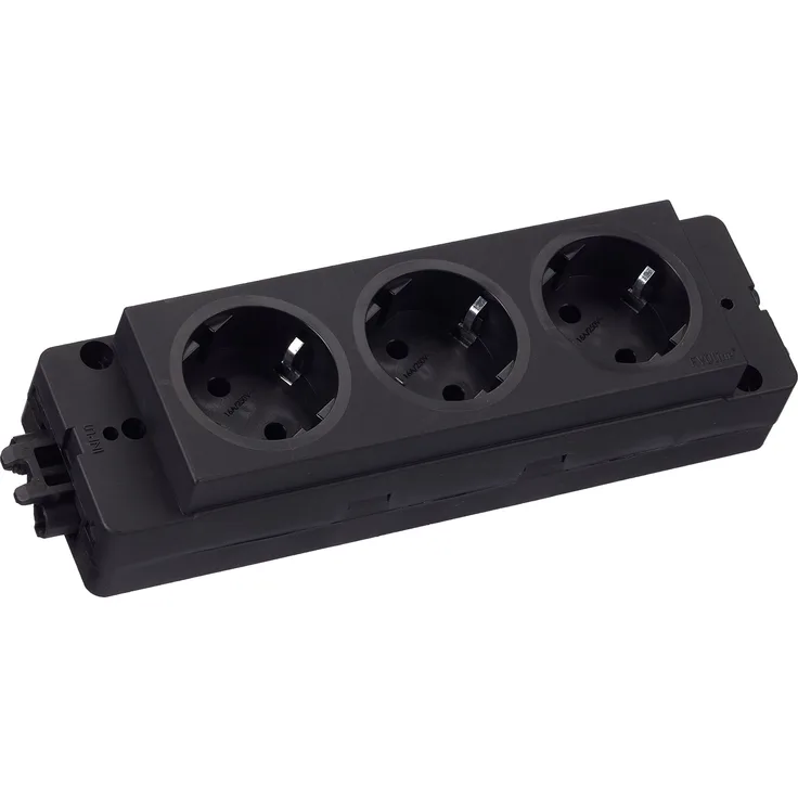 Schulte 159103000100 Steckdosenleiste EVOline Express 3 x Schuko, GST18, schwarz