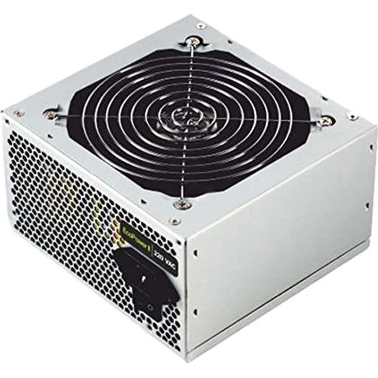 TooQ TQEP-500SSE - 500 W Ecopower II Netzteil mit aktivem PFC, geräuschloser 120mm Lüfter mit automatischer Drehzahlregelung (ATX 12V V1.3, -, Farbe Silber) – Bild 1