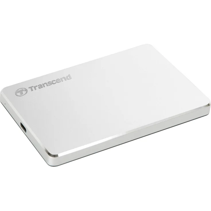 Transcend StoreJet 25C3S - Festplatte - 1 TB - extern (tragbar) - 2.5 Zoll (6.4 cm) - USB 3.1 Gen 1 (USB-C Steckverbinder) - Silber (TS1TSJ25C3S)