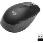 Logitech kabellose Maus M190, geschwungenes Design für beidhändige Nutzung, Batterielebensdauer von 18 Monaten + Stromsparmodus, USB-Empfänger, präzise Kontrolle dank breitem Rad und Tasten - Schwarz
