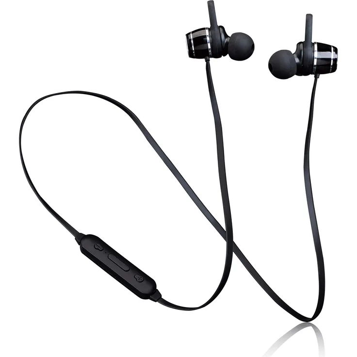 Lenco EPB-030 Schweißfester Bluetooth Kopfhörer - In-Ear Kopfhörer - Bluetooth 5.0 - Li-Ionen Akku mit 100mAh - bis zu 10 Stunden Spielzeit - Freisprechfunktion - schwarz