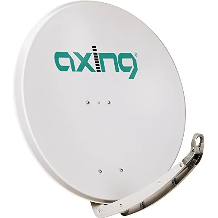 Axing SAA 85-01 Satelliten-Schüssel mit 40 mm LNB-Halterung, Aluminium Sat-Spiegel, Größe: 85 cm hellgrau