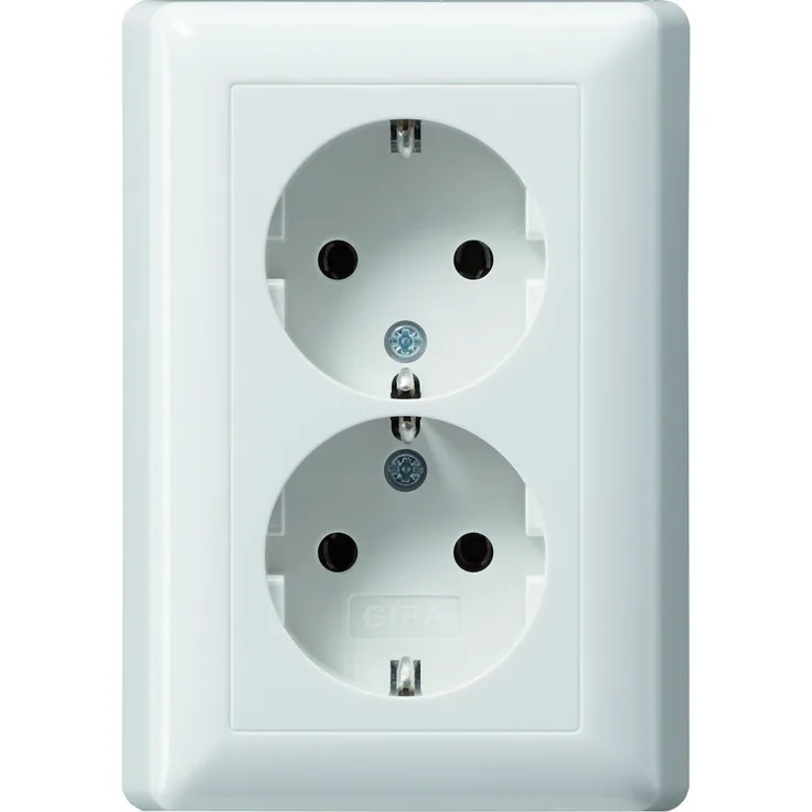 Gira 078003 Doppel Schuko Steckdose Standard 55, reinweiß