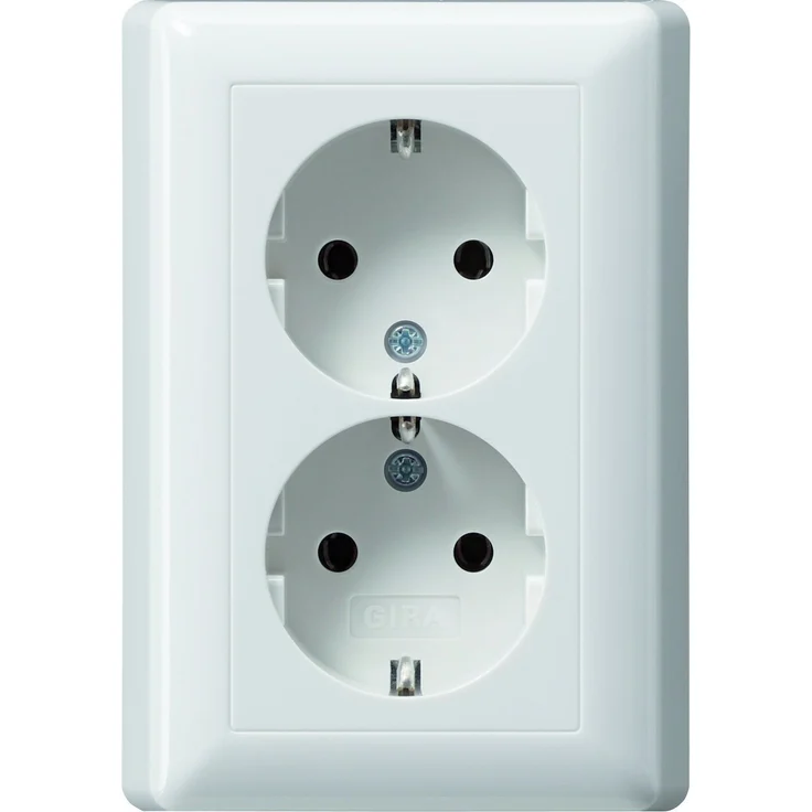 Gira 078003 Doppel Schuko Steckdose Standard 55, reinweiß