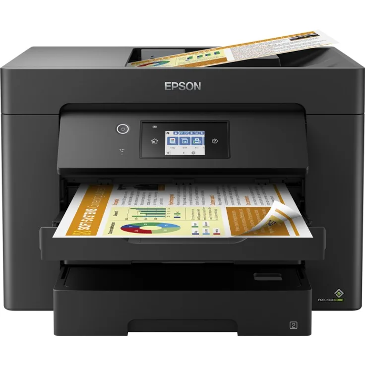 Epson WorkForce WF-7830DTWF 4-in-1 Tintenstrahl-Multifunktionsgerät (Drucker, Scanner, Kopierer, Fax) Auflösung: 4800 x 2400, USB, LAN, Cardreader, WLAN, AirPrint, Mobile Print, NFC, Cloud Print (C11CH68403)