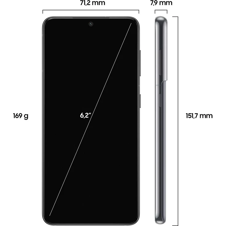 Samsung Galaxy S21 5G Smartphone 15,75cm (6,2 Zoll) AMOLED-Display, 256GB interner Speicher, 8GB RAM, Dual-SIM, Phantom Gray – Bild 2