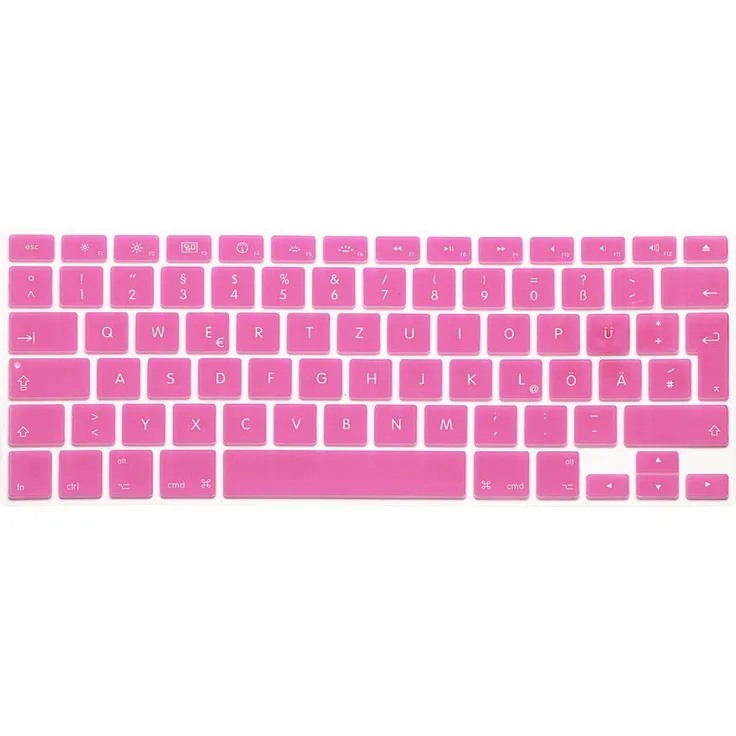 System-S Silikon Tastaturschutz QWERTZ Deutsche Tastatur Abdeckung für MacBook Pro 13'' 15'' 17'' iMac MacBook Air 13'' in Pink