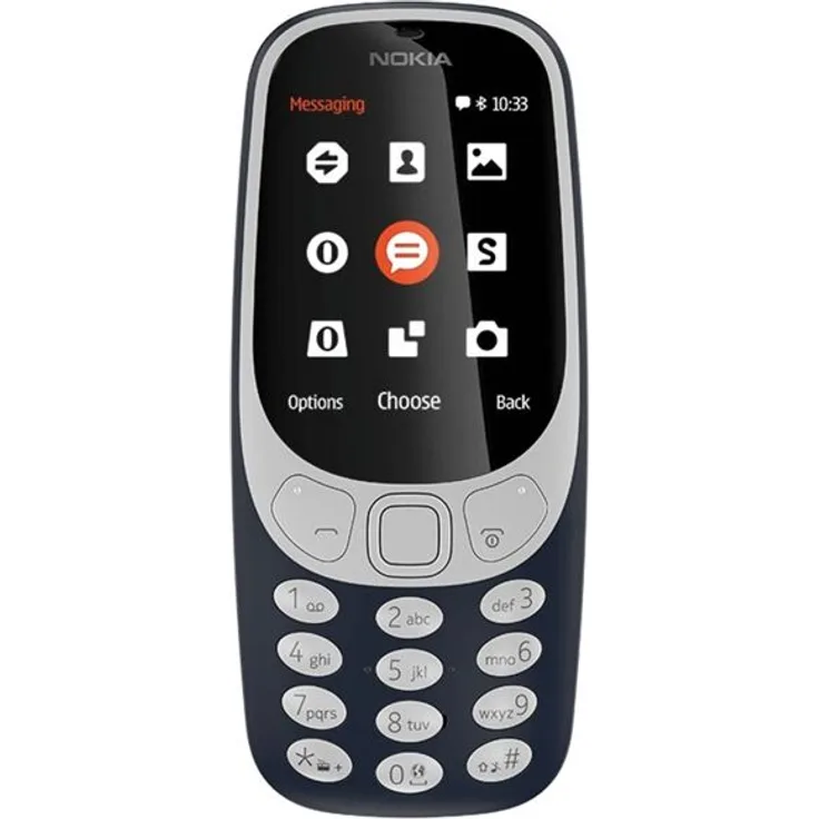 Nokia 3310 2G Mobiltelefon (2,4 Zoll Farbdisplay, 2MP Kamera, Bluetooth, Radio, MP3 Player, Dual Sim) dark blue