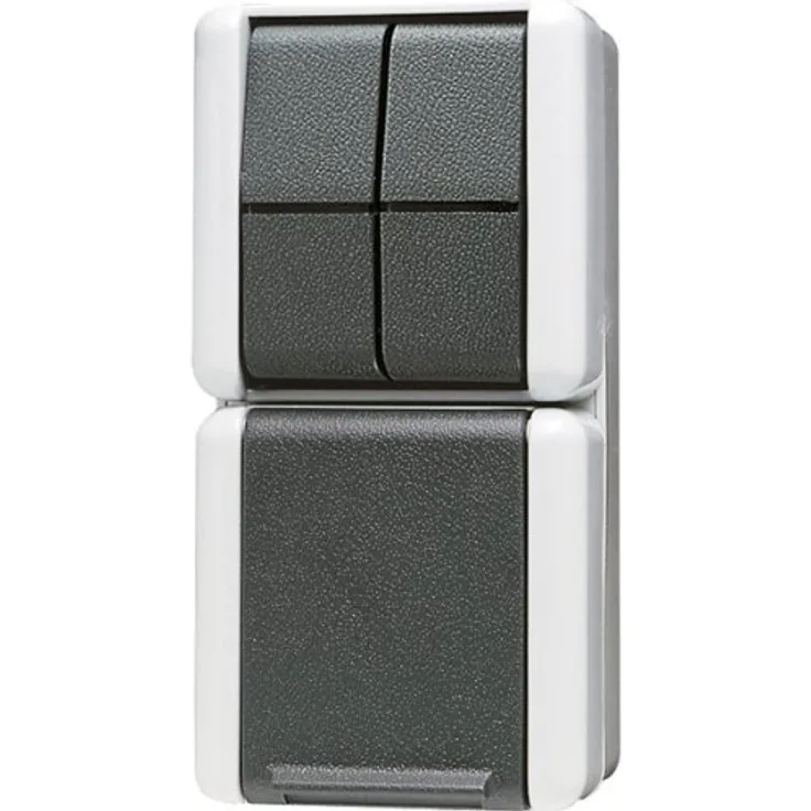 Jung 875W SCHUKO-Steckdose mit Serienschalter