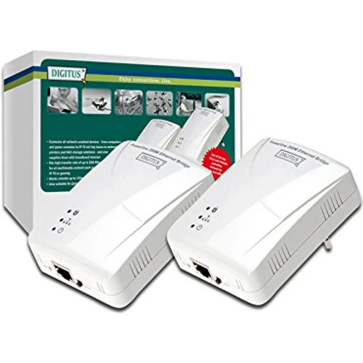 Digitus Ethernet Adapter Netz Powerline 200Mb Starter Kit (Netzwerk aus der Steckdose)