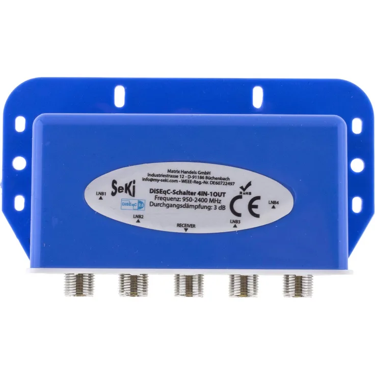 1x DiseqC Schalter Switch 4/1 mit Wetterschutzgehäuse 4X SAT LNB 1 x Teilnehmer