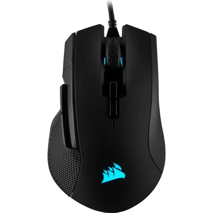 Corsair Ironclaw RGB Optisch FPS-MOBA Gaming Maus (18.000DPI Optischer Sensor, RGB LED Hintergrundbeleuchtung) Schwarz