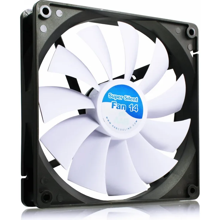 AAB Cooling Super Silent Fan 14 - 140mm leise und effizient Gehäuselüfter mit 4 Anti-Vibrations-Pads