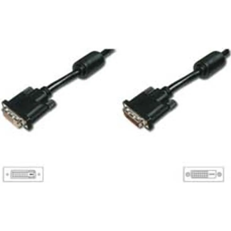 Assmann DVI extension cable. DVI(24+1). 2x ferrit M/F. 2.0m. DVI-D dual link. UL. bl (AK-320200-020-S)