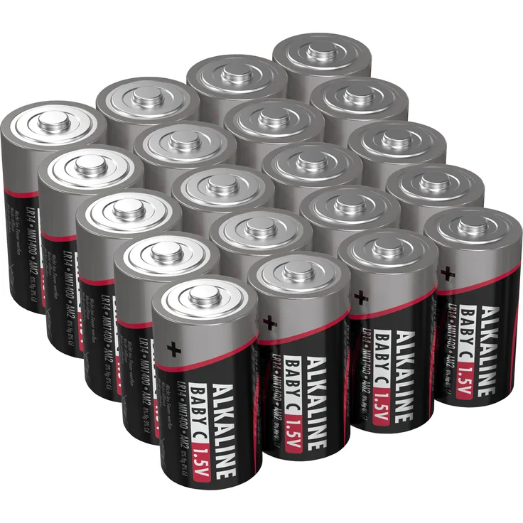 Ansmann Batterien Baby C LR14 20 Stück 1,5V - Alkaline Batterie langlebig