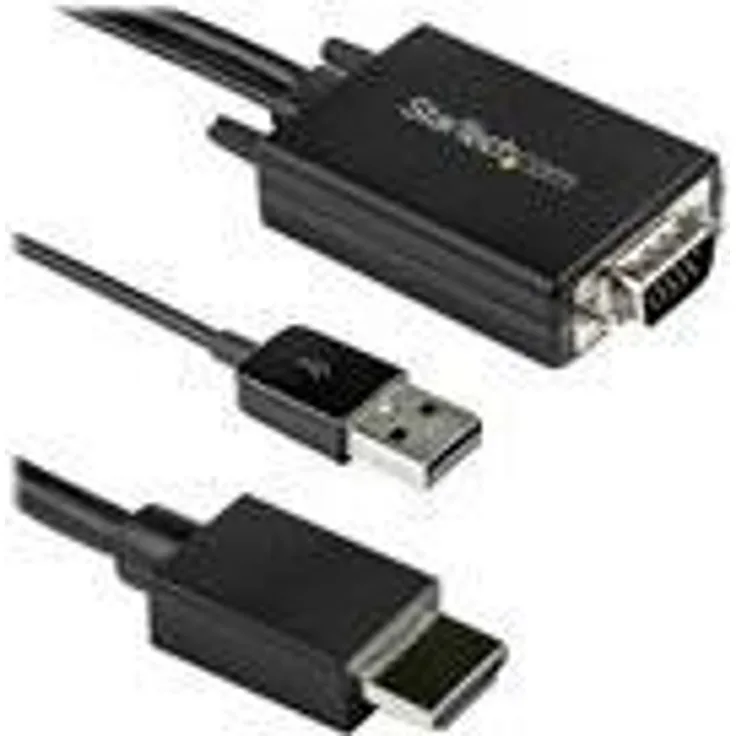 StarTech.com 2 m (6.6 ft.) VGA to HDMI Adapter Cable with USB Audio - Videoschnittstellen-Converter - HDMI / VGA / USB - USB, HD-15 (VGA) (M) bis HDMI (M) - 2 m - Schwarz - aktiv, 1080p-Unterstützung, Stromversorgung + Audio über USB
