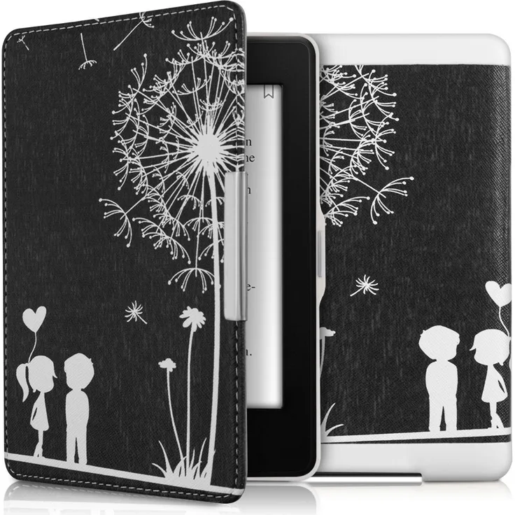 kwmobile E-Reader-Hülle, Hülle für Amazon Kindle Paperwhite - Kunstleder eReader Schutzhülle Cover Case (für Modelle bis 2017) - Pusteblume Love Design
