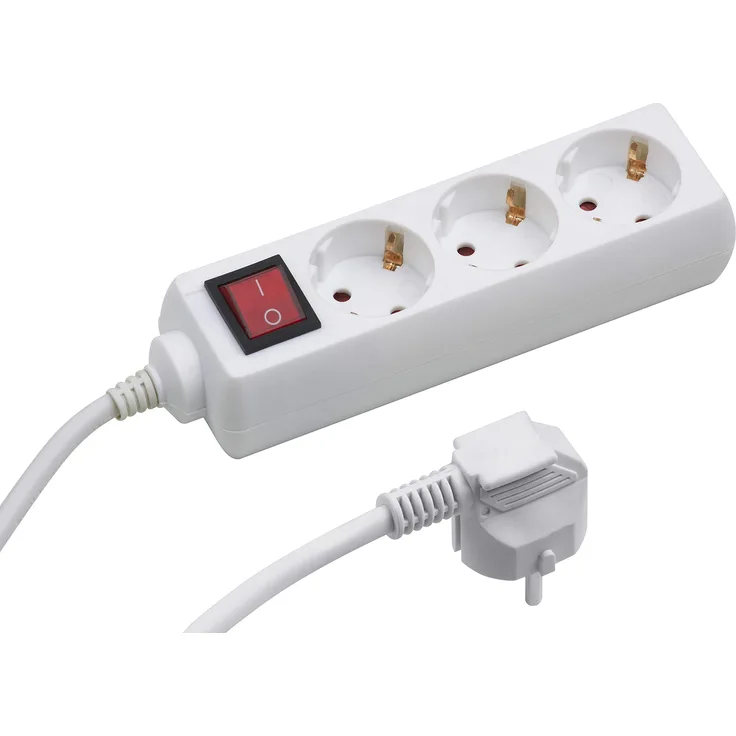 Meister Steckdosenleiste 3-fach - 1,4 m Kabel - weiß - Kunststoffleitung - IP20 Innenbereich - Schalter - Steckerleiste - Mehrfachsteckdose - Tischsteckdose - Tido 3-fach - 7430110