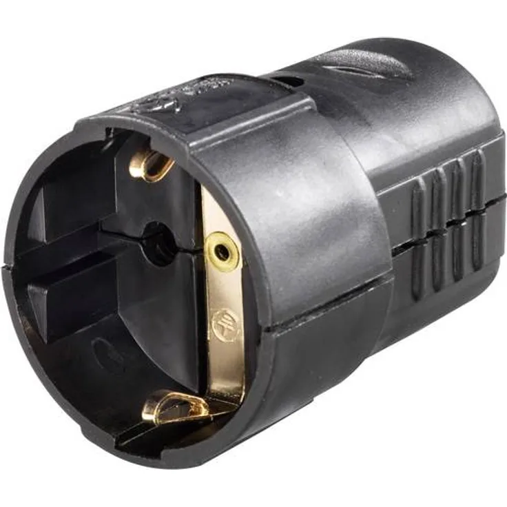 GAO 627798 Schutzkontaktkupplung Kunststoff 230V Schwarz IP20