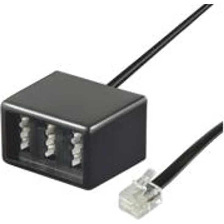 Wentronic goobay - Netzwerkadapter - TAE-NFF (W) bis RJ-11-RJ-14 (M) - 20 cm - flach - Schwarz (68027)