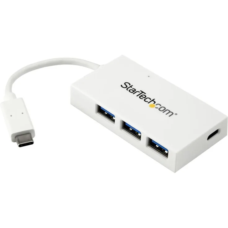 StarTech.Com 4 Port USB-C Hub - USB C und 3x USB-A - USB 3.0 Hub - Weiß - 4 Port USB Hub - USB Port Expander - USB Typ C Hub