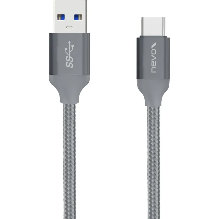 nevox 1480 2m USB A USB C Männlich Männlich Grau USB Kabel (1480)