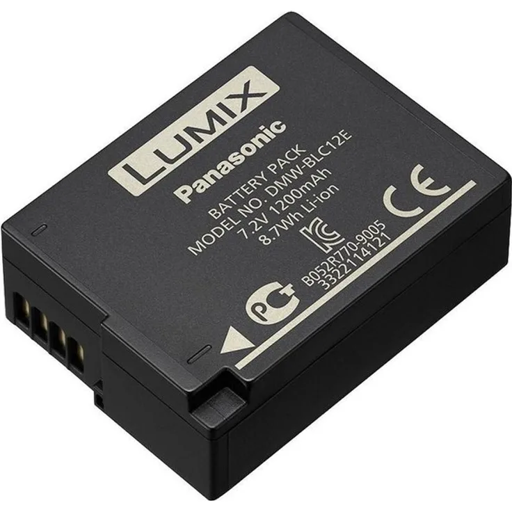 Panasonic LUMIX DMW-BLC12E Li-Ionen Akku 7,2V, 1200 mAh (geeignet für GH2, G5, FZ200, GX8, G70, FZ1000, FZ300, FZ200)
