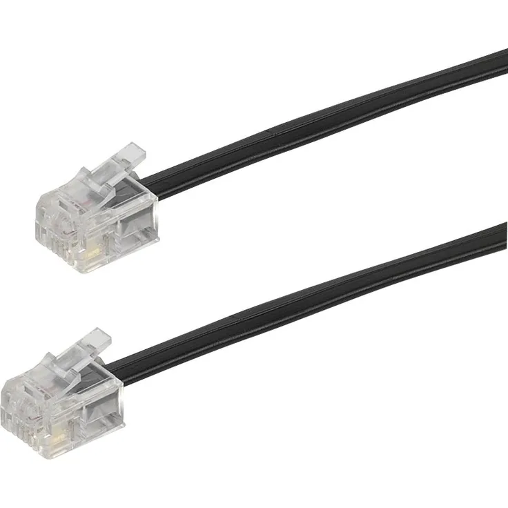 Vivanco 4-adriges RJ 11 Anschlusskabel 1,5 m (RJ 11 Stecker - RJ 11 Stecker) schwarz