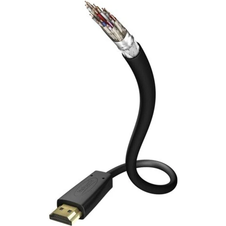 inakustik – 00324507 – Star High Speed HDMI 2.0b Kabel mit Ethernet | Für die Übertragung von Ultra HD Signalen | 0,75m in Schwarz | 2160p - 4K50-60Hz - Audio Return Channel - HDR-Support - HD Audio