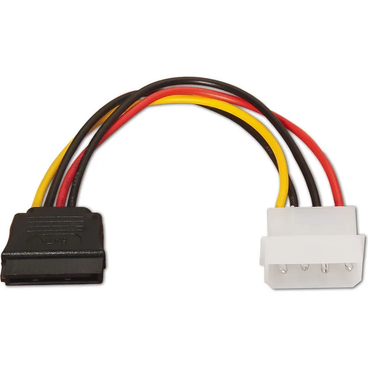AISENS A131-0158 Internes Stromkabel 0,16 m - Interne Stromkabel (0,16 m, Molex (4-pin), SATA 15-pin, Female Connector-Female Connector, Gerade, Gerade)