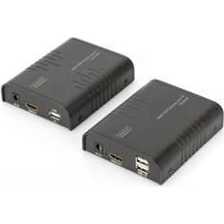 DIGITUS Professional DS-55202 - HDMI Netzwerk-KVM-Extender - IP-fähig - Cat 5e, Cat 6 - Set (Sender-Empfänger) - schwarz